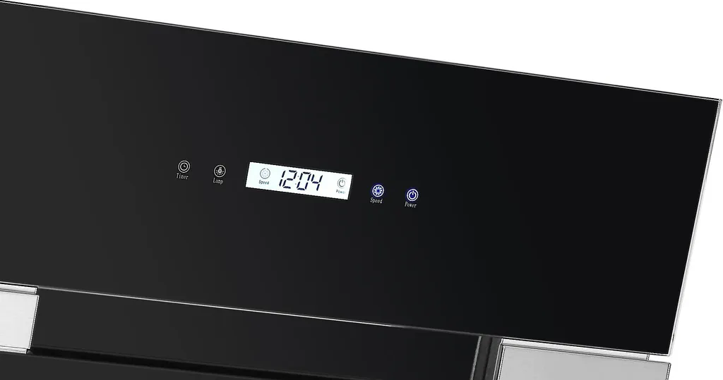 Kopffreie Dunstabzugshaube 320W 90cm VIESTA DH900XE Inkl. Aktivkohlefilter Für Abluft & Umluft, Edelstahl-Schwarzglas Kopffreihaube Wandhaube Mit Touch Control, LED 4 Kopffreie Dunstabzugshaube 320W 90cm VIESTA DH900XE Inkl. Aktivkohlefilter Für Abluft & Umluft, Edelstahl-Schwarzglas Kopffreihaube Wandhaube Mit Touch Control, LED – Bild 2