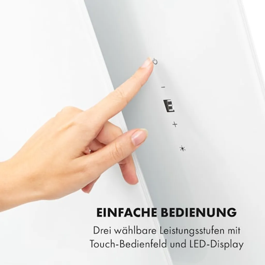 Klarstein Helena 90 Kopffreihaube , 90 Cm, Umluft & Abluft , LED-Beleuchtung, Weiß 6 Klarstein Helena 90 Kopffreihaube , 90 Cm, Umluft & Abluft , LED-Beleuchtung, Weiß – Bild 4