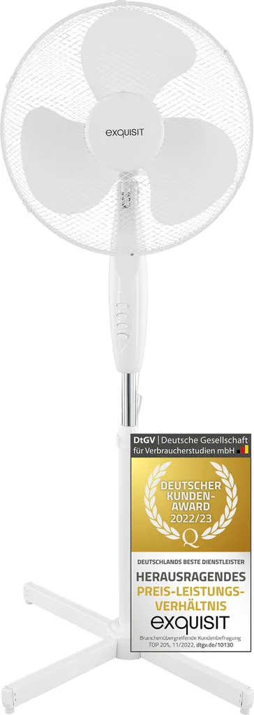 Exquisit Standventilator VS 35064 We| Pianokey | 50 Watt | Oszillation | Weiß 3 Exquisit Standventilator VS 35064 We| Pianokey | 50 Watt | Oszillation | Weiß