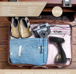 LEBENLANG Steamer Dampfglätter ( 1500W, 300ml, Quick & Go Automatik ) LCD Hand Dampfbürste Dampfglätter Kleidung & Hemden Bügeln - Dampfbügler Reise Bügeleisen Dampf Bügel - Steam Iron Bügelmaschine… Schwarz -Kaufland Verkäufe 60424d5fa2201354833f01e7d6d6f11b