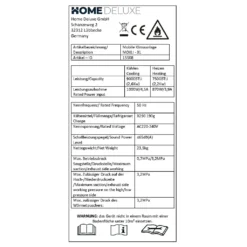 Home Deluxe 4in1 Mobile Klimaanlage Klimagerät Mit Fensterabdichtung + Timer -Kaufland Verkäufe 6078f055eaae87115c9bf597f01b0e1e