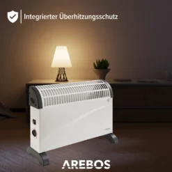AREBOS Elektroheizer, Konvektor, 2000 Watt, Thermostat, Frostwächter-Funktion , Mit Standfüßen Oder Zur Wandmontage, Elektrische Konvektorheizung(Standard) -Kaufland Verkäufe 60e58cf1f14605da071eeb68806118cb