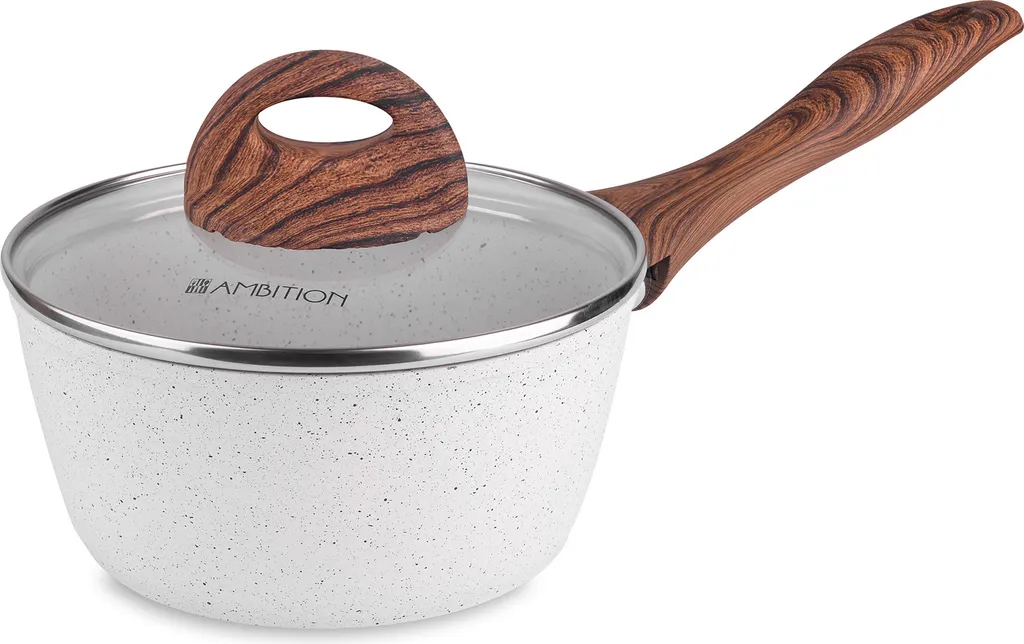 Ambition Nature Topf Mit Deckel 16cm 1200 Ml Aluminium Mehrschichtboden Braun Ecru Pfluon Cookmark (PTFE) Induktionsgeeignet 9 Ambition Nature Topf Mit Deckel 16cm 1200 Ml Aluminium Mehrschichtboden Braun Ecru Pfluon Cookmark (PTFE) Induktionsgeeignet – Bild 7