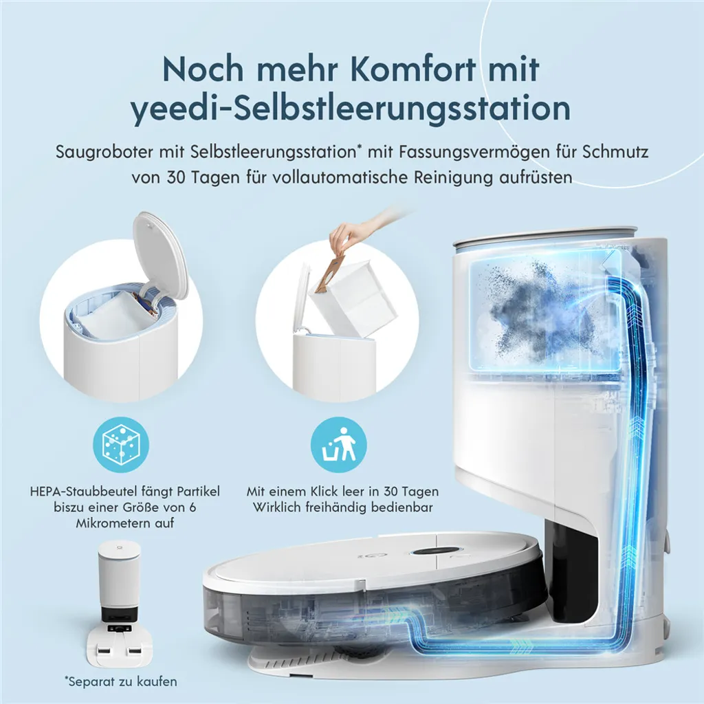 Yeedi Vac Max Saugroboter Mit Wischfunktion 3000Pa Teppicherkennung Staubsauger Roboter 10 Yeedi Vac Max Saugroboter Mit Wischfunktion 3000Pa Teppicherkennung Staubsauger Roboter – Bild 8