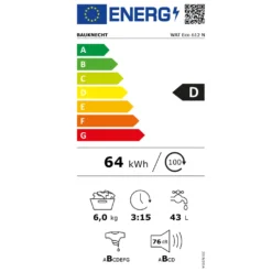 Bauknecht WAT ECO 612, Toplader, 6 Kg, B, 76 DB, 1152 RPM, 153 KWh -Kaufland Verkäufe 61de8c445f8fdd346566b9d3d4dc0d42