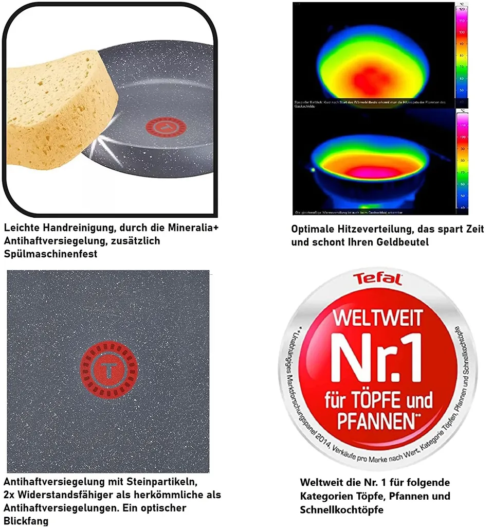 Tefal G13409 Healthy Wokpfanne Induktion 28cm -3 Tlg, Edelstahl Wok Bratpfanne Antihaft-beschichtet, Spülmaschinenfest, Rutschfester Griff, Für Alle Herdarten 7 Tefal G13409 Healthy Wokpfanne Induktion 28cm -3 Tlg, Edelstahl Wok Bratpfanne Antihaft-beschichtet, Spülmaschinenfest, Rutschfester Griff, Für Alle Herdarten – Bild 5