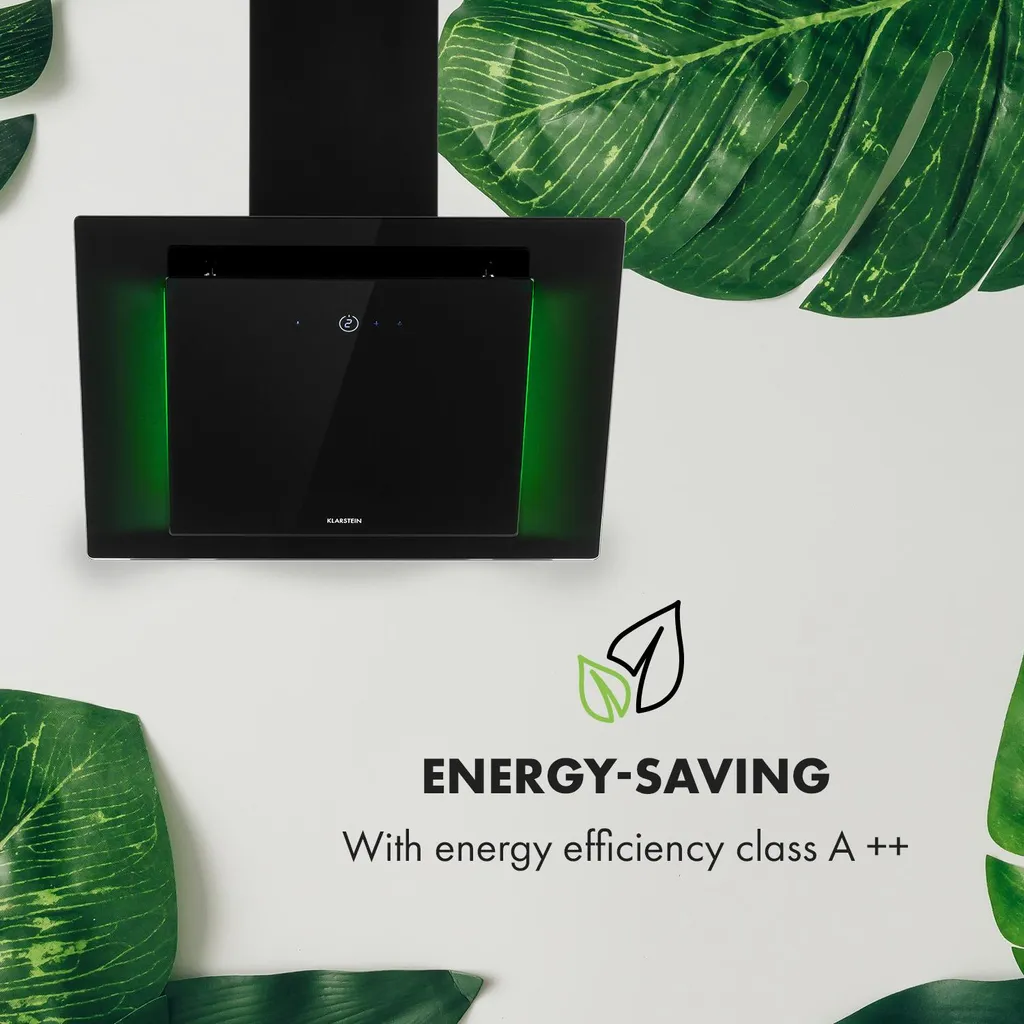 Klarstein Eleonora 60 Kopffreie Schräghaube ,60 Cm ,EEK A++ ,Abluftleistung: 426 M³/h ,Touch Control ,RGB-Ambiente-Farbe ,60 DB ,Umluft Und Abluft ,LED Beleuchtung ,Fettfilter ,Dunstabzugshaube ,Wandabzugshaube ,schwarz 6 Klarstein Eleonora 60 Kopffreie Schräghaube ,60 Cm ,EEK A++ ,Abluftleistung: 426 M³/h ,Touch Control ,RGB-Ambiente-Farbe ,60 DB ,Umluft Und Abluft ,LED Beleuchtung ,Fettfilter ,Dunstabzugshaube ,Wandabzugshaube ,schwarz – Bild 4