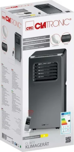 Clatronic Klimagerät CL 3672 Mit LED-Display - Farbe: Anthrazit/Silber - Funktionen: Kühlen, Entfeuchten, Gebläse - 880 W - Inkl. 1,5 M Abluftschlauch + Fensterabluft-Kit + Infrarot-Fernbedienung; 263 808 -Kaufland Verkäufe 64275fa134b6965055b8225e3fcab059