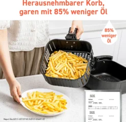 Cosori Premium 5,5-Liter Heißluftfritteuse Mit Spießgestell, Schwarz -Kaufland Verkäufe 647686130f96fa0ca7d37d9d7c284eb5