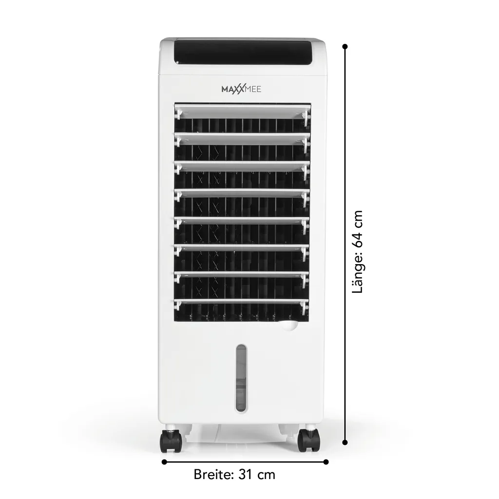 MAXXMEE Luftkühler Mobil 80 W - Zum Kühlen, Befeuchten & Ionisieren Der Raumluft - Weiß Luftkühler Ventilator Kühlgerät Klimagerät Mobil Luftbefeuchter Ionisator Timer 9 MAXXMEE Luftkühler Mobil 80 W - Zum Kühlen, Befeuchten & Ionisieren Der Raumluft - Weiß Luftkühler Ventilator Kühlgerät Klimagerät Mobil Luftbefeuchter Ionisator Timer – Bild 7