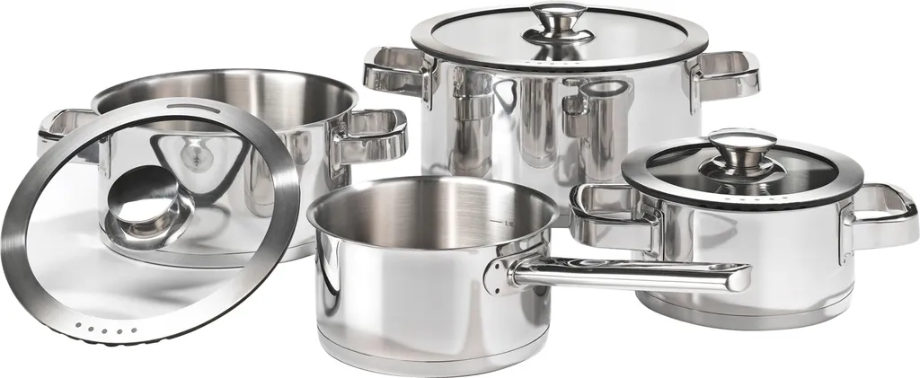 Kochtopf-Set - Edelstahl - Mit Deckel 3 Kochtopf-Set - Edelstahl - Mit Deckel