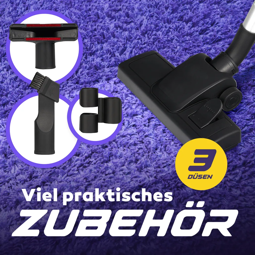 Balter Orion Staubsauger Beutellos Bodenstaubsauger Zyklon Max 1000W HEPA Lila 9 Balter Orion Staubsauger Beutellos Bodenstaubsauger Zyklon Max 1000W HEPA Lila – Bild 7