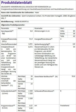 Waschmaschine Frontlader 8kg XL HOn App Haier HW80-B14959TU1 -Kaufland Verkäufe 6789909d291a494b9651cdb4462f00ce