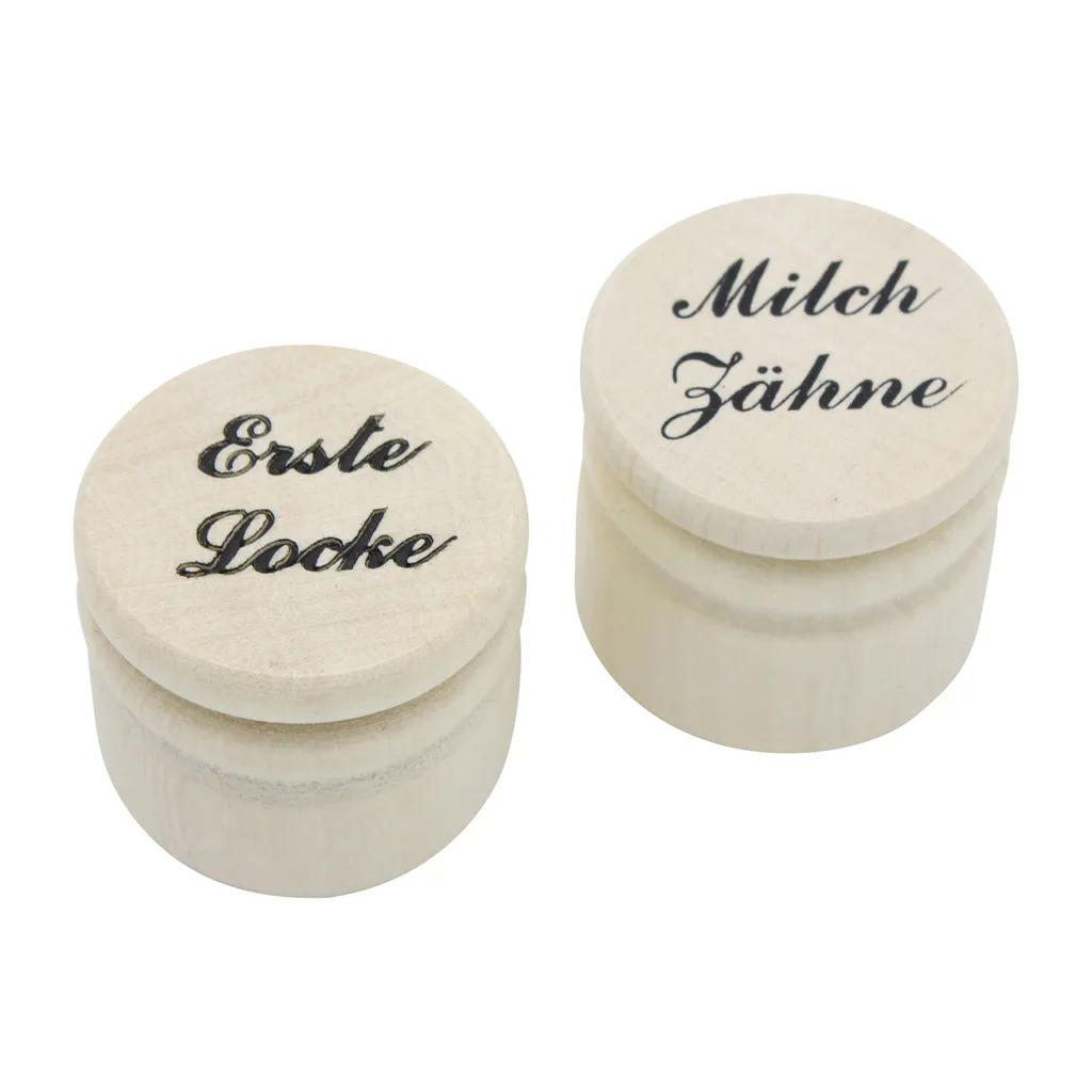 Milchzähne Und Erste Locke Aus Holz Dosen Set Ø 3,5 Cm (klein) 3 Milchzähne Und Erste Locke Aus Holz Dosen Set Ø 3,5 Cm (klein)