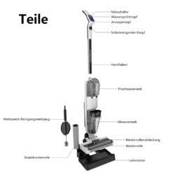 Redkey W12 Kabelloser Nass-und Trockensauger,72dB,Selbstreinigung,3-in-1 Waschsauger, Kehren Und Wischen Handstaubsauger(mit 3 Bürste) -Kaufland Verkäufe 67c17361f2e320f38848f9b859c04632
