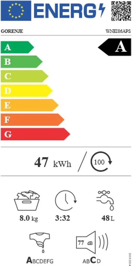 Gorenje WNEI 86 APS Waschmaschine Mit Dampffunktion - 8 Kg - 1600 U/min - 16 Programme - Inverter Motor - Edelstahltrommel - AquaStop - Kindersicherung - Trommelreinigung - Weiß 8 Gorenje WNEI 86 APS Waschmaschine Mit Dampffunktion - 8 Kg - 1600 U/min - 16 Programme - Inverter Motor - Edelstahltrommel - AquaStop - Kindersicherung - Trommelreinigung - Weiß – Bild 6