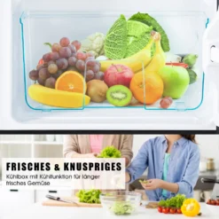 Merax Table Top Kühlschrank BCD-86A, 87 Cm Hoch, 43 Cm Breit, 60 L, Mini Kühlschrank Mit Gefrierfach, Doppeltür Und LED-Beleuchtung, Kühl-und Gefrierfunktion, Freistehend Und Klein -Kaufland Verkäufe 683ce8403affb222dd9af7f6e7c17354