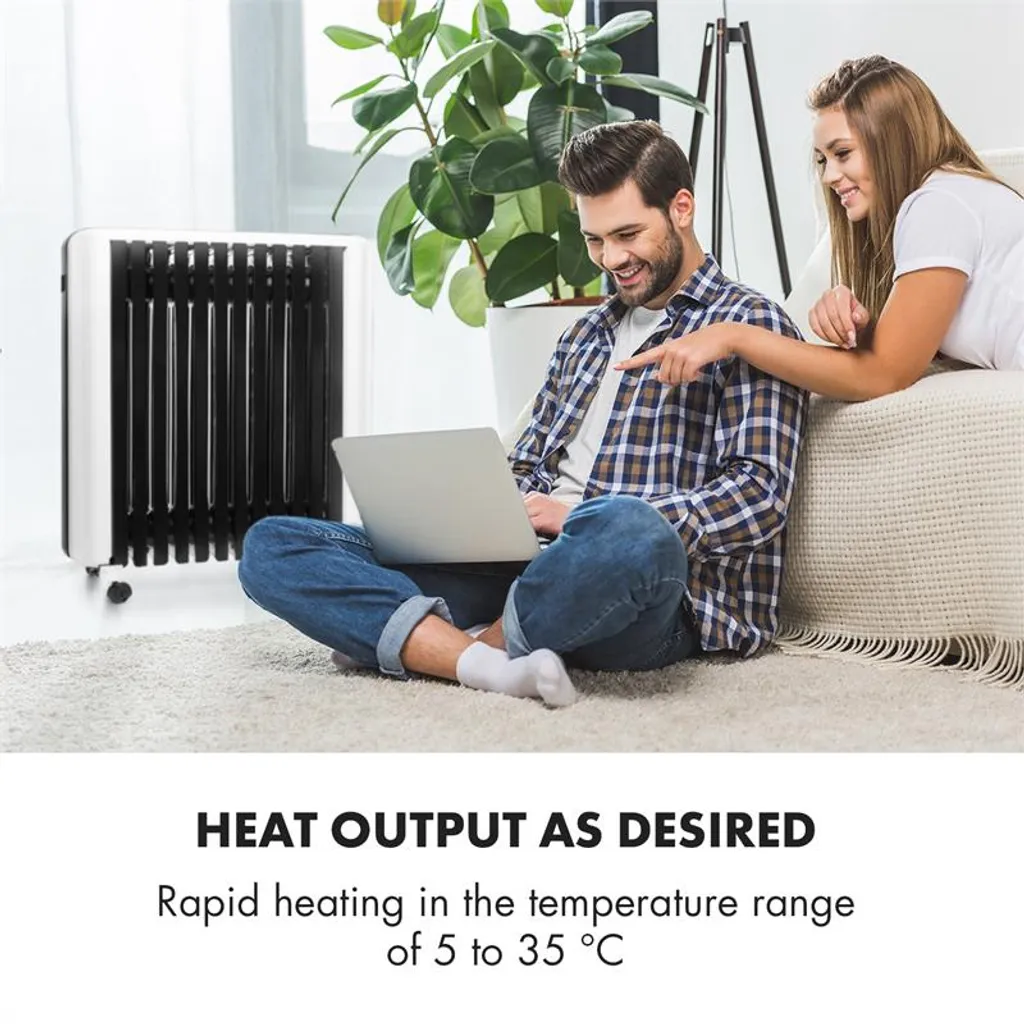 Thermaxx 2500 Ölradiator 2500W 5-35° C 24h-Timer Weiß/schwarz 4 Thermaxx 2500 Ölradiator 2500W 5-35° C 24h-Timer Weiß/schwarz – Bild 2