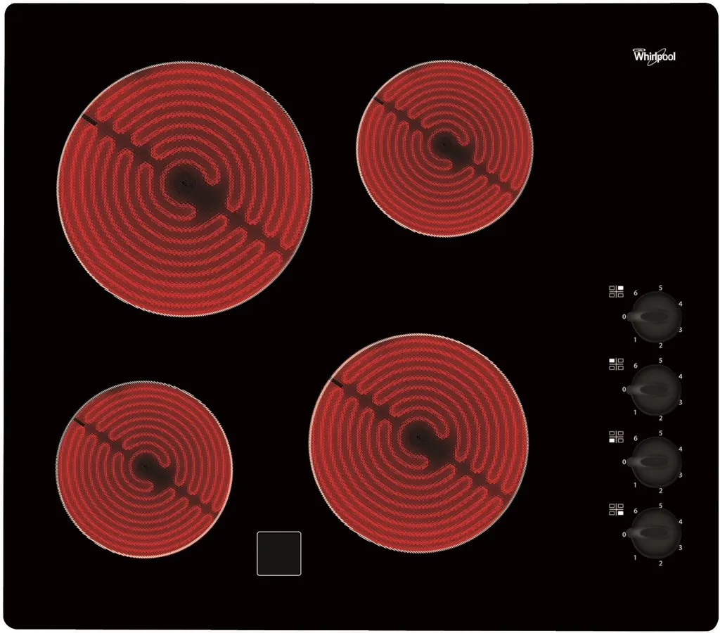 WHIRLPOOL AKM9010NE Ceranfeld - 4 Flammen - 6200 W - L58 X T51 Cm - Glasbeschichtung - Schwarz 3 WHIRLPOOL AKM9010NE Ceranfeld - 4 Flammen - 6200 W - L58 X T51 Cm - Glasbeschichtung - Schwarz