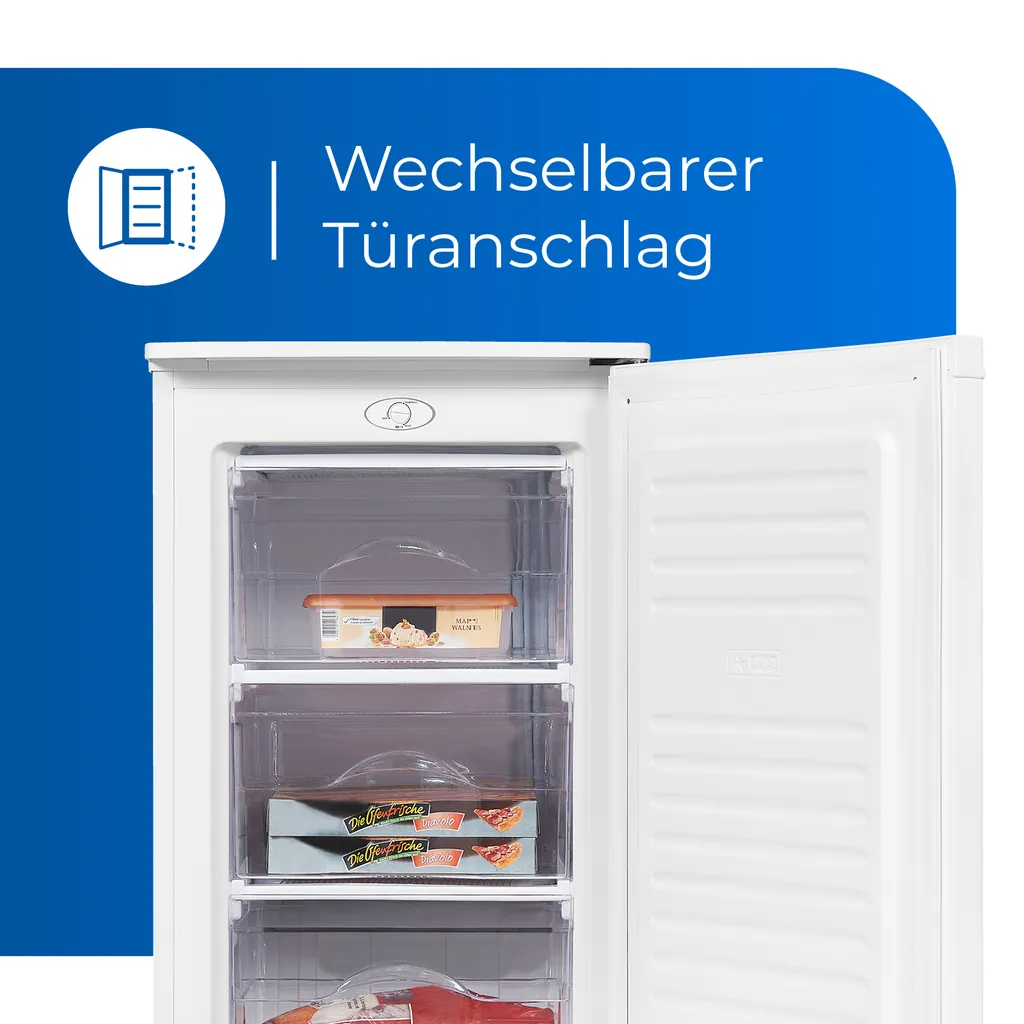 Exquisit Gefrierschrank GS111-040E Weiss | Standgerät | 64 L Volumen | Weiß 7 Exquisit Gefrierschrank GS111-040E Weiss | Standgerät | 64 L Volumen | Weiß – Bild 5