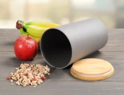 KESPER Vorratsdose, Kunststoff Mit Bambusdeckel, Grau, Ø 11,5 Cm, Höhe: 18,7 Cm, 32601 -Kaufland Verkäufe 6a35ba3d539afa206f26b2691fbc300a