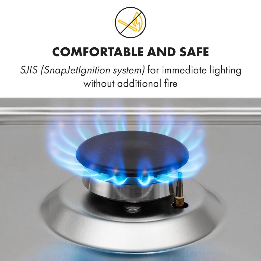 Klarstein Gasherd Kochfeld Einbau-Gaskochfeld - Sabaf-Brenner - Gaskochfeld Für Propan/Erdgas - Einbau Gasherd Glaskeramik 5-Flammig - Silber Einbau Gas Kochfeld Gasherd 5 Platten Kochfelder Herdplatte Kochplatte Einbaukochfeld 8 Klarstein Gasherd Kochfeld Einbau-Gaskochfeld - Sabaf-Brenner - Gaskochfeld Für Propan/Erdgas - Einbau Gasherd Glaskeramik 5-Flammig - Silber Einbau Gas Kochfeld Gasherd 5 Platten Kochfelder Herdplatte Kochplatte Einbaukochfeld – Bild 6