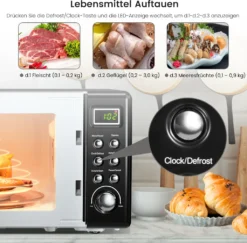 COSTWAY Mikrowelle 20L, 700 W Mikrowellenofen, Mit 8 Automatischen Programme, 5 Leistungsstufen, LED-Anzeige, Verzögerter Start, Retro, Schwarz -Kaufland Verkäufe 6b92b807b67529d4c0362137fc59d621