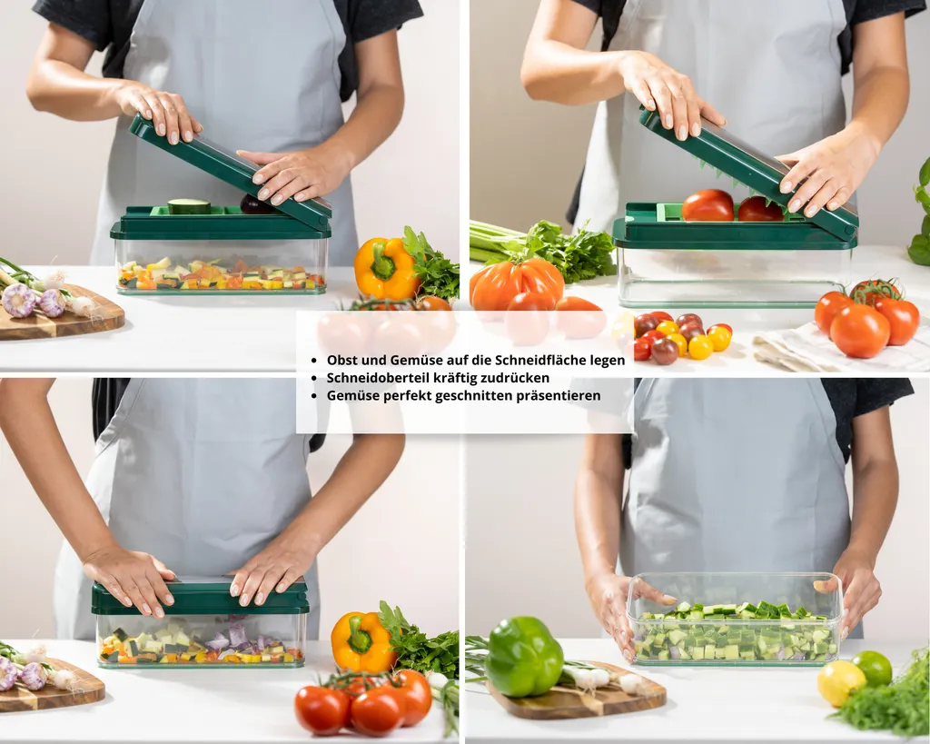 Genius Nicer Dicer Exclusive Gemüseschneider 15tlg Mit 6 Einsätzen + Rezeptheft; A34286 6 Genius Nicer Dicer Exclusive Gemüseschneider 15tlg Mit 6 Einsätzen + Rezeptheft; A34286 – Bild 4