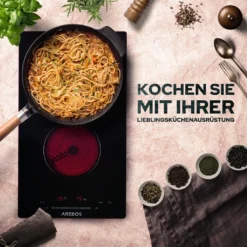 AREBOS Glaskeramikkochfeld, 3000 W, 2 Kochfelder, 30cm, Autark, Mit Sensor Touch -Kaufland Verkäufe 6c88844e0c27fa1d060e5b25891b2417