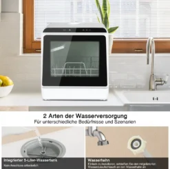 Puluomis Geschirrspüler 5L Geschirrspülmaschine Mini Spülmaschine Tischgeschirrspüler 45cm Freistehend, Funktioniert Mit/ohne Wasseranschluss, Kompakt, Für Büro, Kleine Wohnung, Camping, Wohnwagen, Weiß -Kaufland Verkäufe 6d282af46083a9a2f9644ec0a5e8d9b2