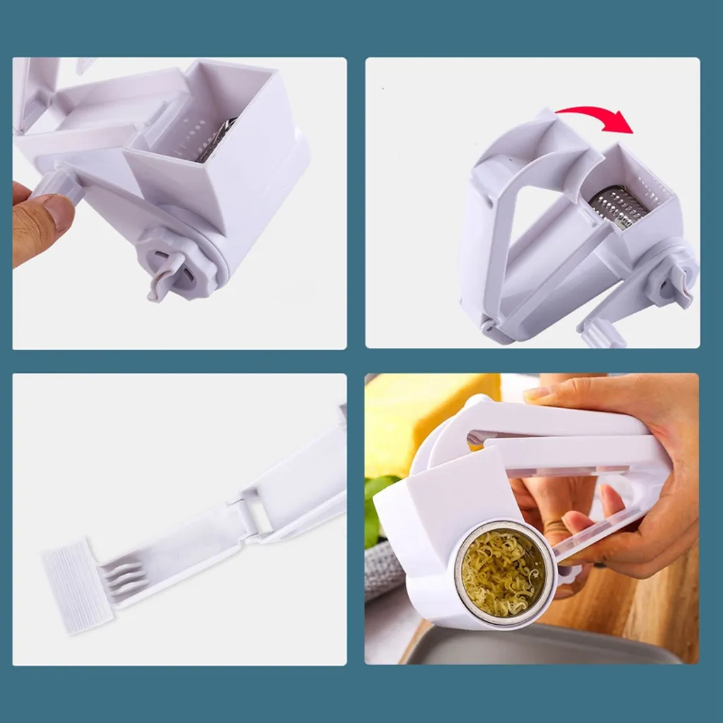 Multifunktionale Dreh-Käsereibe Edelstahl-Käsereibe Handreibe Käsehobel Slicer Butter Schokoladenreibe Grinder 5 Multifunktionale Dreh-Käsereibe Edelstahl-Käsereibe Handreibe Käsehobel Slicer Butter Schokoladenreibe Grinder – Bild 3