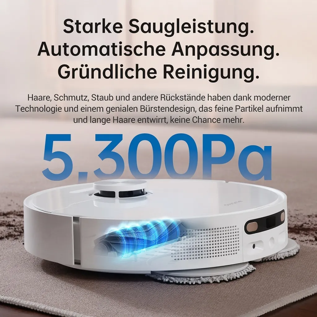 Dreame L10S Ultra Saugroboter Mit Absaugstation Selbstwaschend Selbstauffüllend Selbstentleerend 5300Pa AI+3D Navigation Spinnwischen Heißlufttrocknung Teppicherkennung APP 9 Dreame L10S Ultra Saugroboter Mit Absaugstation Selbstwaschend Selbstauffüllend Selbstentleerend 5300Pa AI+3D Navigation Spinnwischen Heißlufttrocknung Teppicherkennung APP – Bild 7