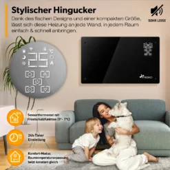 TRESKO® Elektroheizung Schwarz 2000W Inkl. WiFi & APP Glaskonvektor Konvektor Wand Heizung Glas Heizkörper Bad -Kaufland Verkäufe 6e691cfd5f0b85fd331464278666e33d