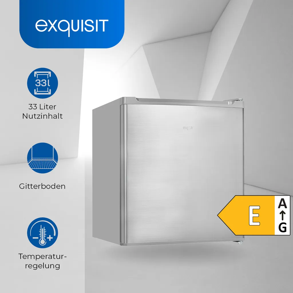 Exquisit Mini Gefrierschrank GB05-040E InoxlookPV | 33 L Volumen | Energieeffizienzklasse E | Inoxlook 4 Exquisit Mini Gefrierschrank GB05-040E InoxlookPV | 33 L Volumen | Energieeffizienzklasse E | Inoxlook – Bild 2