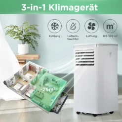Merax 3in1 Mobile Klimagerät 9000 BTU Klimaanlage Mit Entfeuchtung, Fernbedienung Und Abluftschlauch, Klimaanlage Für Räume Bis 100 M³, Ventilationsfunktion Und 24h-Timer, 1003W[EEK A] -Kaufland Verkäufe 6f7ad0ba374fd7558df2d42b6c1e6f8e