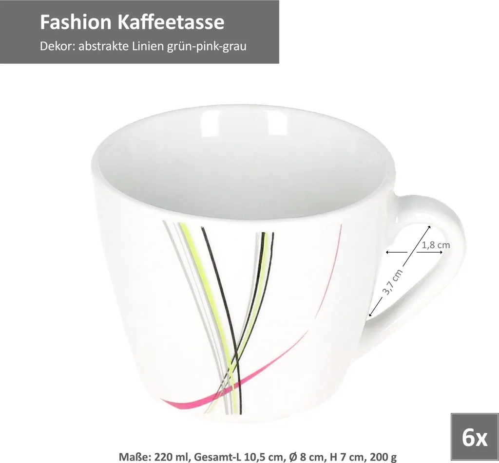 Van Well 18tlg. Kaffeeservice "Fashion" 8 Van Well 18tlg. Kaffeeservice "Fashion" – Bild 6