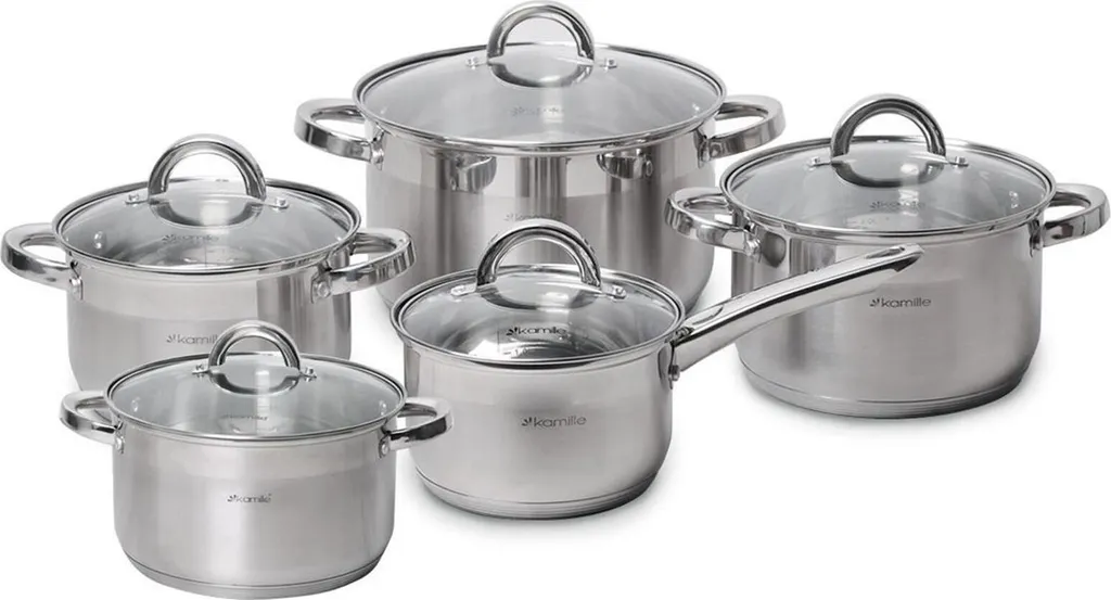 Topfset Edelstahl 10-tlg. Kochtöpfe Set Töpfe Induktion Töpfset Kochtopfset 3 Topfset Edelstahl 10-tlg. Kochtöpfe Set Töpfe Induktion Töpfset Kochtopfset