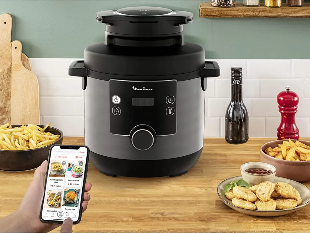 Moulinex Turbo Cuisine & Fry Elektrischer Schnellkochtopf Und Luftfritteuse 1450 W - 15 Automatische Programme 4 Moulinex Turbo Cuisine & Fry Elektrischer Schnellkochtopf Und Luftfritteuse 1450 W - 15 Automatische Programme – Bild 2