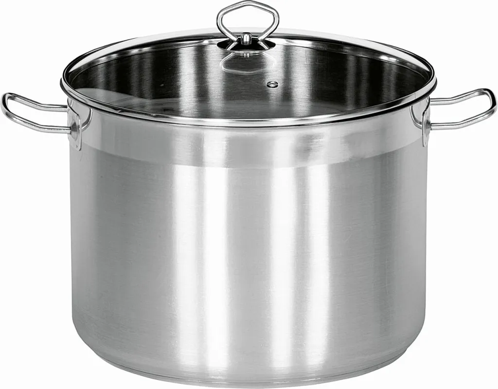 Krüger Maxi Topf Mit Glasdeckel Aus Edelstahl Fassung 20L 33cm 4 Krüger Maxi Topf Mit Glasdeckel Aus Edelstahl Fassung 20L 33cm – Bild 2