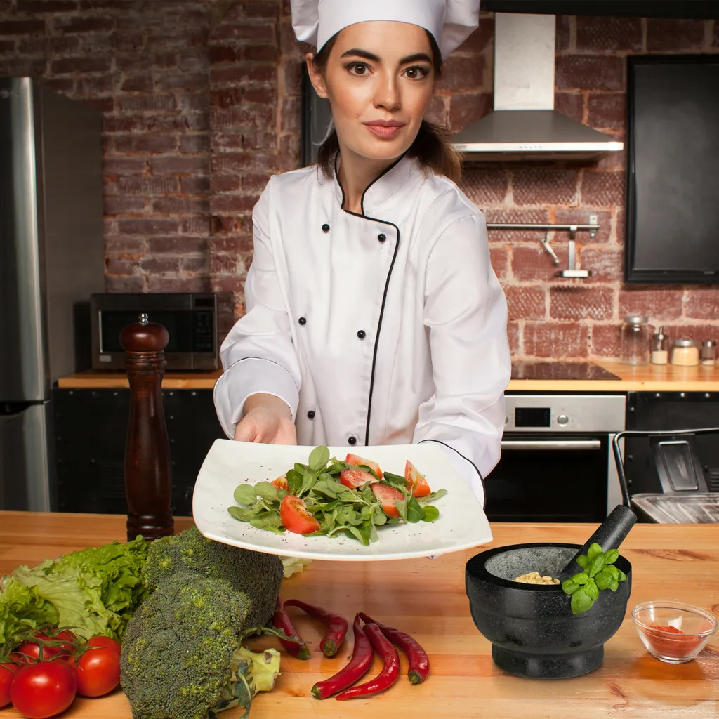 Relaxdays Granit Mörser Mit Stößel 20 Cm 4 Relaxdays Granit Mörser Mit Stößel 20 Cm – Bild 2