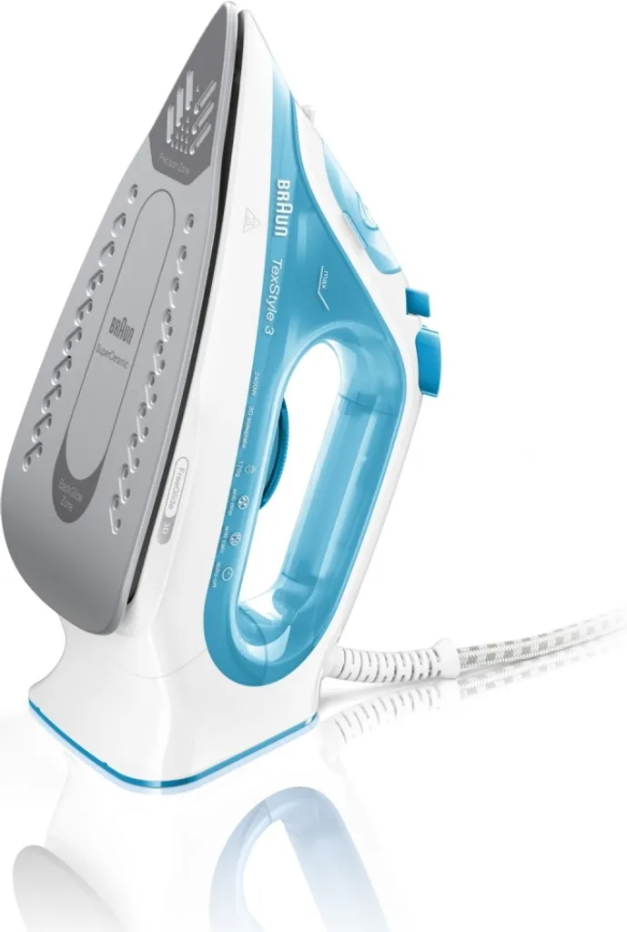 Braun SI 3053 BL TexStyle 3 Dampfbügeleisen Weiß/blau 5 Braun SI 3053 BL TexStyle 3 Dampfbügeleisen Weiß/blau – Bild 3