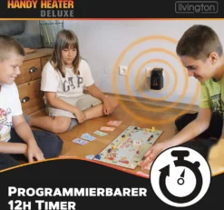 LIVINGTON Handy Heater 370 Watt Mit Fernbedienung | Keramik Heizlüfter | Mini-Steckdosen-Heizer | Schnellheizung | Thermostat 15°C - 32°C | Timer | Elektro-Heizung | Das Original Aus Dem TV -Kaufland Verkäufe 729bcc4ac2b27fd02bd063b26eeeb263