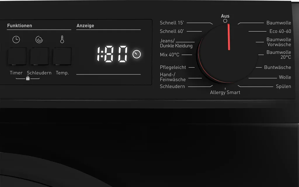Sharp ES-W714IA-B1-DE Waschmaschine (7 Kg / 1400 U/Min) Mit LED Display, Inverter Motor, Überlaufschutz Und AquaStop (schwarz) 8 Sharp ES-W714IA-B1-DE Waschmaschine (7 Kg / 1400 U/Min) Mit LED Display, Inverter Motor, Überlaufschutz Und AquaStop (schwarz) – Bild 6
