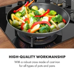 Klarstein Goldflame 4 Gaskochfeld , 4-flammig , Autark , 60 Cm , Einbau , Messing-Brenner , Erdgas/Propangas , Sicherheitsventile , Automatische Abschaltung , Topfträger Aus Gusseisen , Inkl.Schlauch Und Druckminderer , Glaskeramik Ø 8 Mm , Schwarz -Kaufland Verkäufe 739169948722ae0d6dd41f09cf5136cf