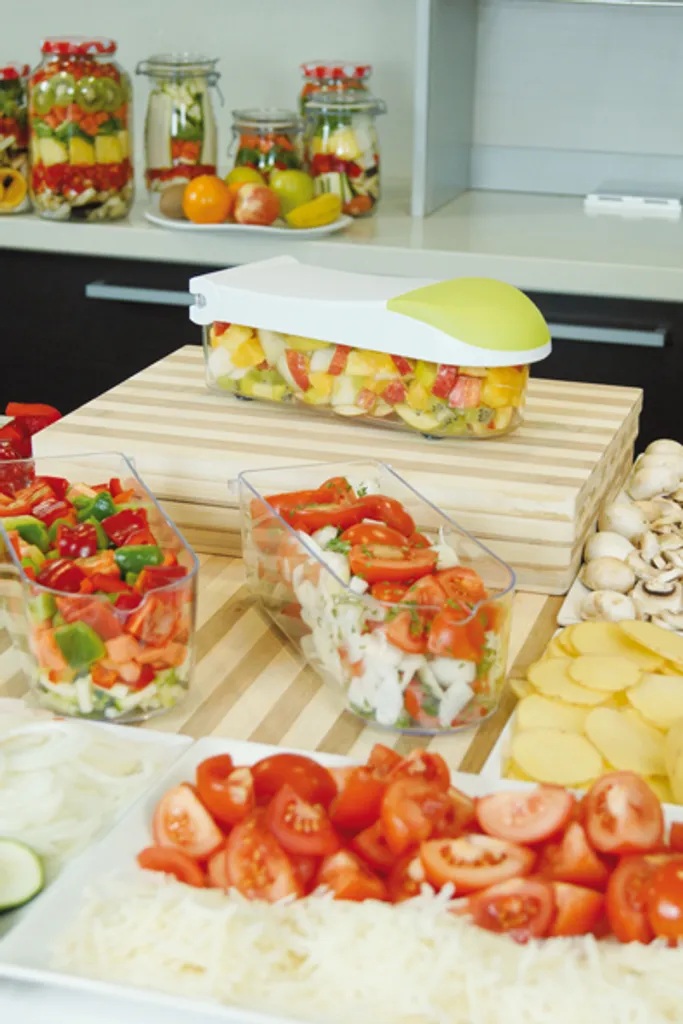 Dicer Express - Multifunktionales Gemüse- Und Obstschneider, 15 Teiliges Set Mit Fingerschutz, Alles-Schneider- Original Aus Der TV Werbung 8 Dicer Express - Multifunktionales Gemüse- Und Obstschneider, 15 Teiliges Set Mit Fingerschutz, Alles-Schneider- Original Aus Der TV Werbung – Bild 6