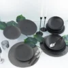 CreaTable 23211 Tafelservice Elements Collection Vesuvio Black Für 4 Personen, Steinzeug, Schwarz/grau (1 Set, 12-teilig) -Kaufland Verkäufe 7407c71eb98f63e0662167c042e195cf