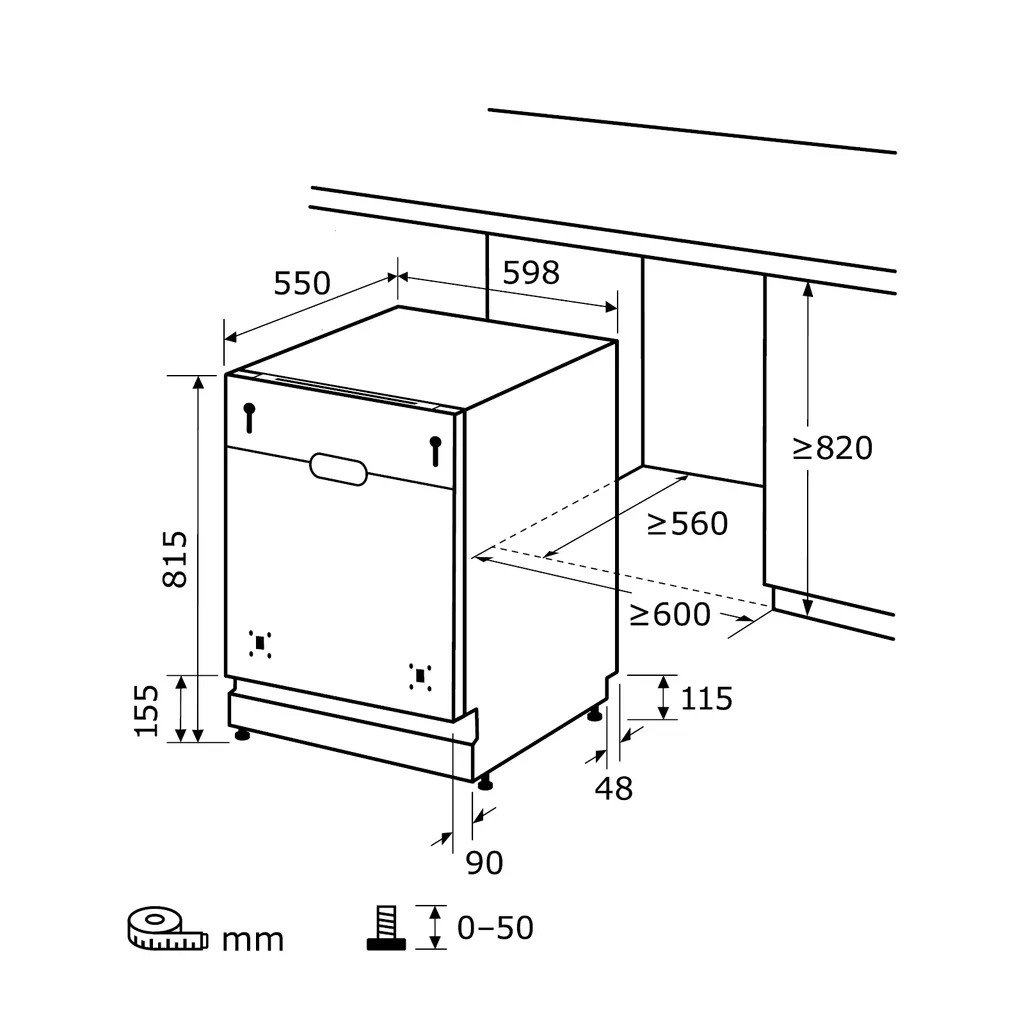 Exquisit Einbaugeschirrspüler EGSP6012-E-030E Silber | Vollintegriert | 12 Gedecke | Silber 8 Exquisit Einbaugeschirrspüler EGSP6012-E-030E Silber | Vollintegriert | 12 Gedecke | Silber – Bild 6