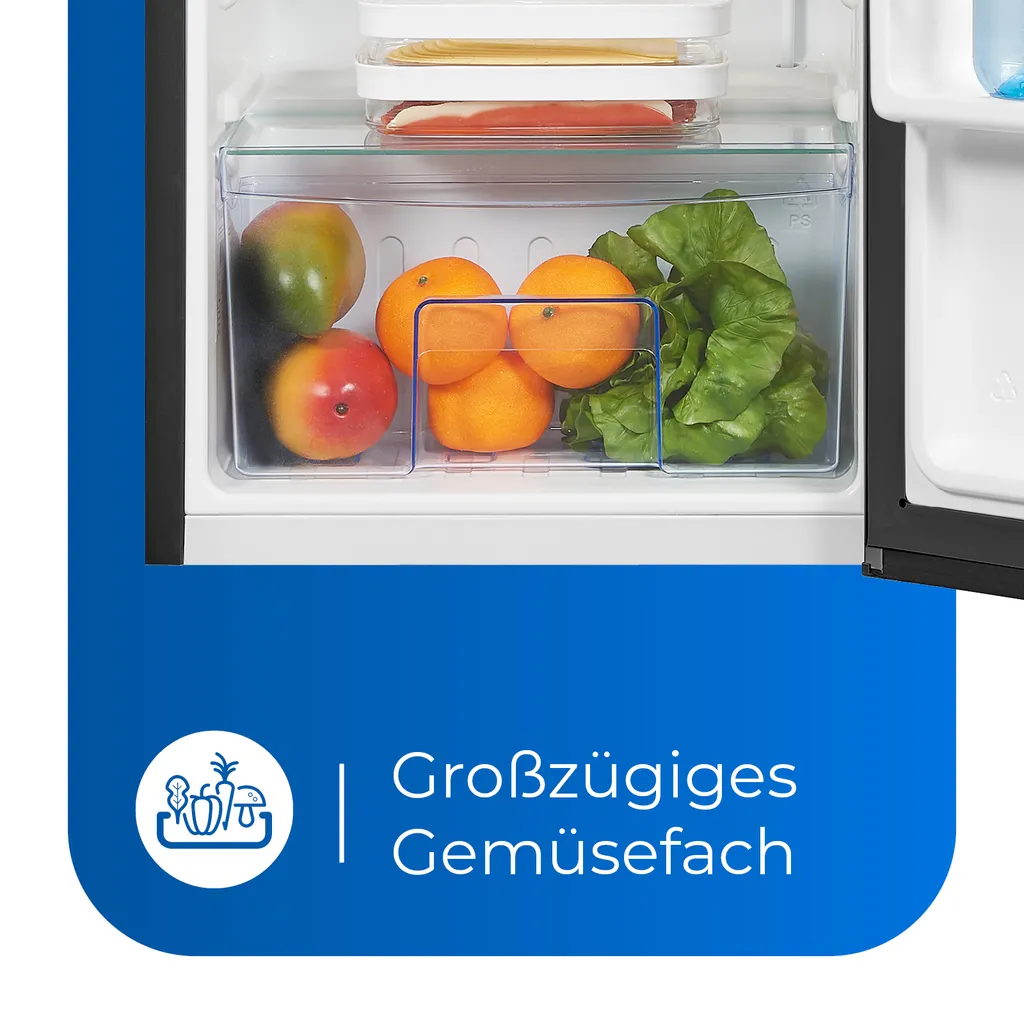 Exquisit Vollraumkühlschrank KS85-V-091F SchwarzPV | 75 L Nutzinhalt | Schwarz 6 Exquisit Vollraumkühlschrank KS85-V-091F SchwarzPV | 75 L Nutzinhalt | Schwarz – Bild 4