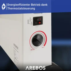 AREBOS Elektroheizer, Konvektor, 2000 Watt, Thermostat, Frostwächter-Funktion , Mit Standfüßen Oder Zur Wandmontage, Elektrische Konvektorheizung(Standard) -Kaufland Verkäufe 74ece0b6d2716bc2a97cf98790225379