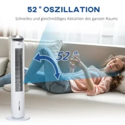 HOMCOM Luftkühler Mit Wasserkühlung Fernbedienung Turmventilator Standventilator Mit Luftbefeuchtung Klimagerät 8h Timer Nutzungsraum 20㎡ 60W ABS Weiß Ø30 X 100,8H Cm 18 HOMCOM Luftkühler Mit Wasserkühlung Fernbedienung Turmventilator Standventilator Mit Luftbefeuchtung Klimagerät 8h Timer Nutzungsraum 20㎡ 60W ABS Weiß Ø30 X 100,8H Cm -Kaufland Verkäufe 751e06825faab8757a2f49d44655c99c